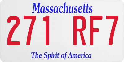 MA license plate 271RF7