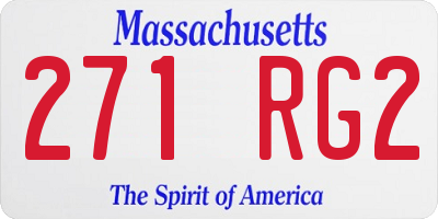 MA license plate 271RG2