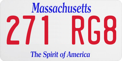MA license plate 271RG8
