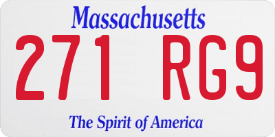 MA license plate 271RG9