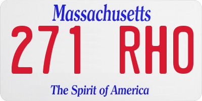 MA license plate 271RH0
