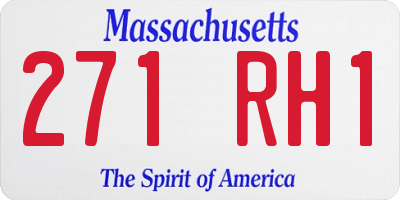 MA license plate 271RH1