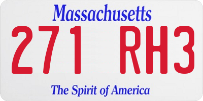 MA license plate 271RH3