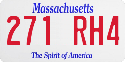 MA license plate 271RH4