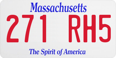 MA license plate 271RH5