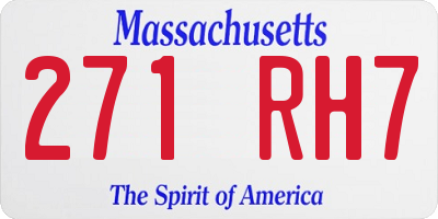 MA license plate 271RH7