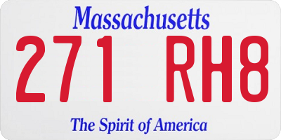 MA license plate 271RH8