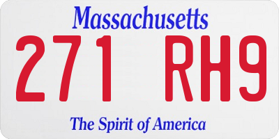 MA license plate 271RH9