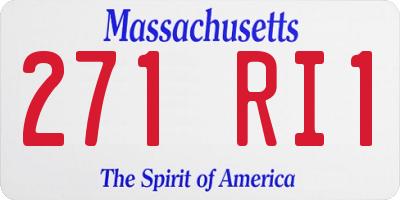MA license plate 271RI1