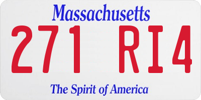 MA license plate 271RI4