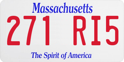 MA license plate 271RI5