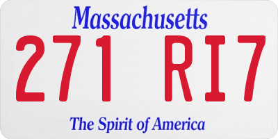 MA license plate 271RI7