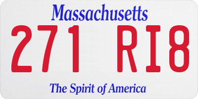 MA license plate 271RI8
