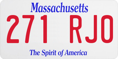 MA license plate 271RJ0