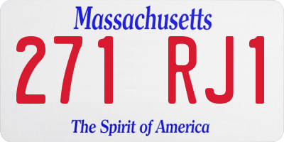 MA license plate 271RJ1