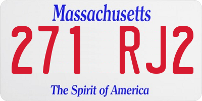 MA license plate 271RJ2