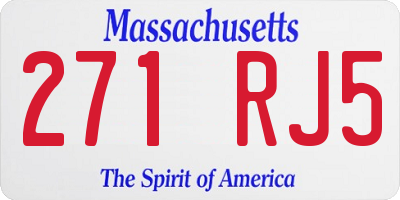 MA license plate 271RJ5