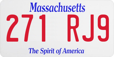 MA license plate 271RJ9