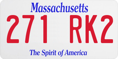 MA license plate 271RK2