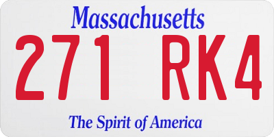 MA license plate 271RK4