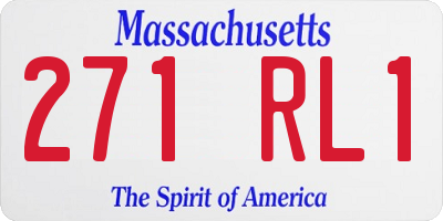 MA license plate 271RL1