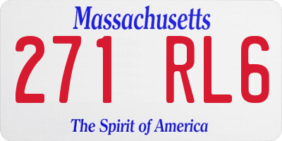 MA license plate 271RL6