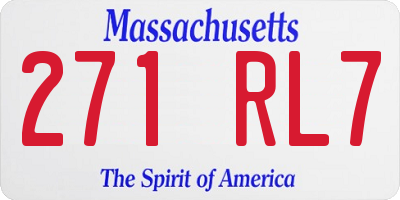 MA license plate 271RL7