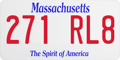 MA license plate 271RL8