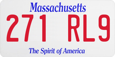 MA license plate 271RL9