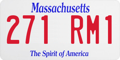 MA license plate 271RM1