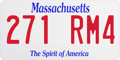 MA license plate 271RM4