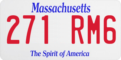 MA license plate 271RM6