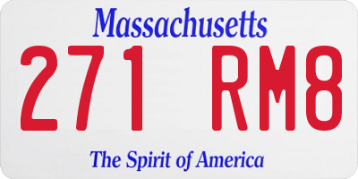 MA license plate 271RM8