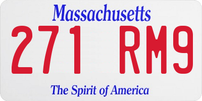 MA license plate 271RM9