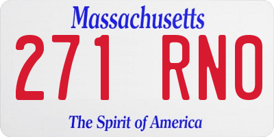 MA license plate 271RN0