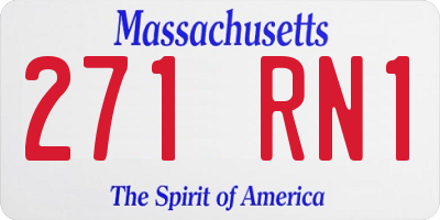MA license plate 271RN1