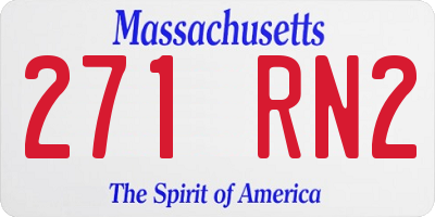MA license plate 271RN2