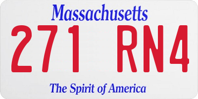 MA license plate 271RN4