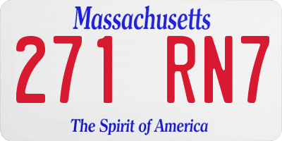 MA license plate 271RN7