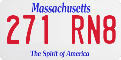 MA license plate 271RN8