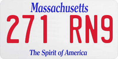 MA license plate 271RN9