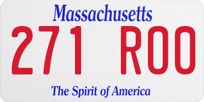 MA license plate 271RO0
