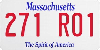 MA license plate 271RO1