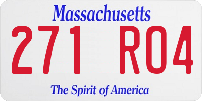 MA license plate 271RO4