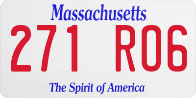 MA license plate 271RO6