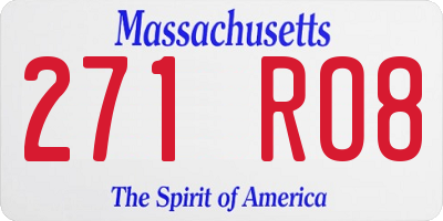 MA license plate 271RO8