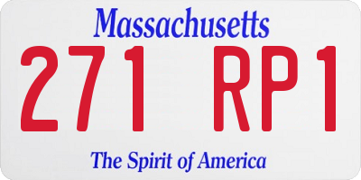 MA license plate 271RP1
