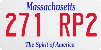 MA license plate 271RP2