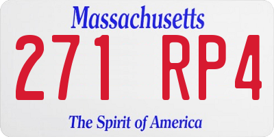 MA license plate 271RP4