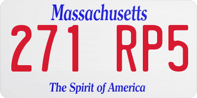 MA license plate 271RP5
